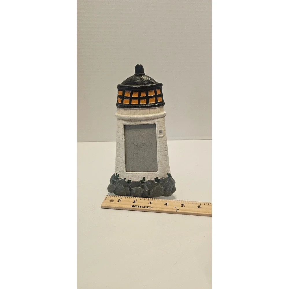 Nautical Coastal Metal 3D Lighthouse Picture Frame 2.5x3.5 2x3